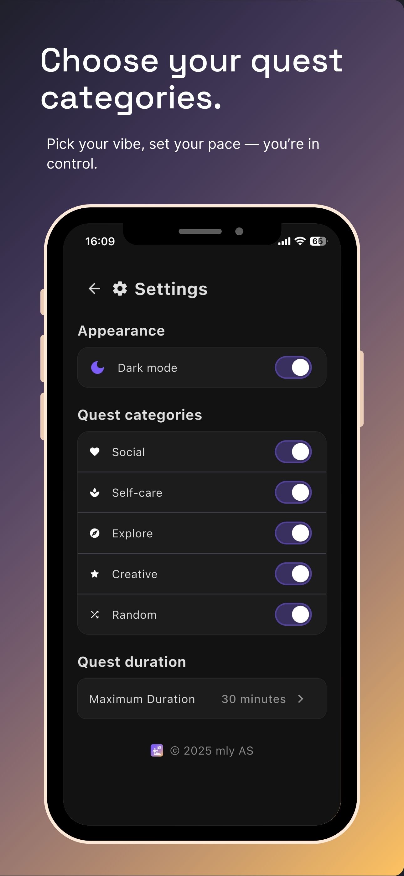 Choose Your Quest Categories